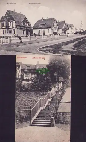 153453 2 AK Nordhausen 1908 Johannistreppe Meyenburgstraße 1913