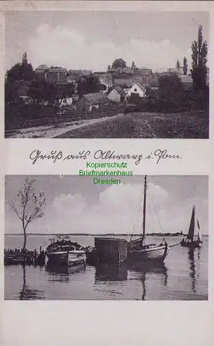 153440 AK Altwarp über Ueckermünde 1941 Feldpost Dorfansicht Boote im Haff