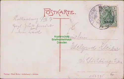 157935 AK Rothenburg an der Oder Czerwiensk 1907 Teich See Mühle