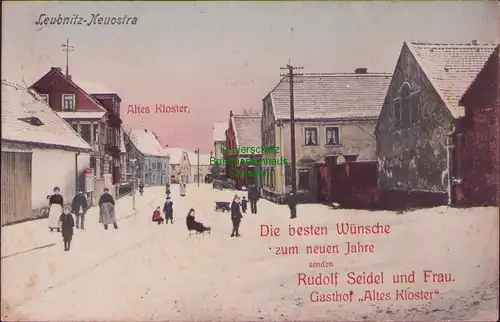 157918 AK Dresden Leubnitz Neuostra 1907 Gasthof Altes Kloster Straße im Winter