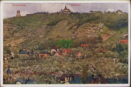 153038 AK Oberlößnitz um 1925 Bismarckturm Spitzhaus