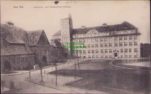 153088 AK Kiel Wik 1917 Ingenieur- und Deckoffizier Schule Briefstempel Sonderko