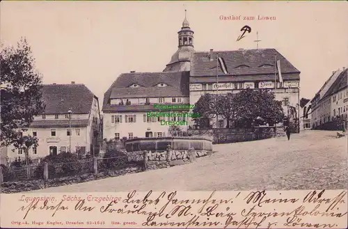153069 AK Lauenstein Sächs. Erzgebirge  1905 1907 Gasthof zum Löwen