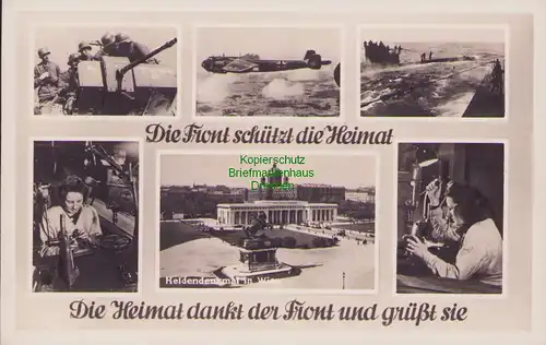 153225 AK Olmütz 1943 Feldpost Fotokarte die Front schützt die Heimat Wien Held
