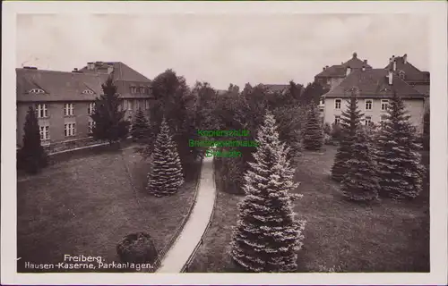 153090 AK Freiberg 1940 Hausen Kaserne Parkanlagen Feldpost Btl. 456