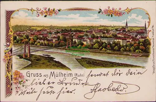 153163 AK Mülheim an der Ruhr Litho 1903
