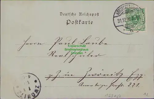 153037 AK Kötzschenbroda Mondscheinkarte 1898 Friedensburg Weickert