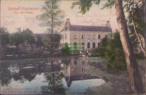 153067 AK Gasthof Klipphausen Otto Schöne 1907  Verlag Brück & Sohn 8664