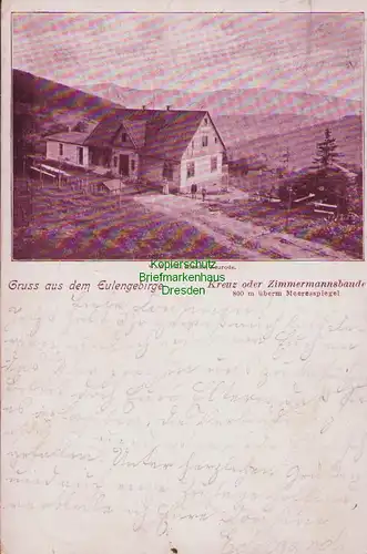 153152 AK Eulengebirge Kreuz- oder Zimmermannsbaude bei Neurode 1901