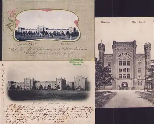 153203 3 AK München Max II. Kaserne Hauptportal 1918 Artillerie Kaserne 1898