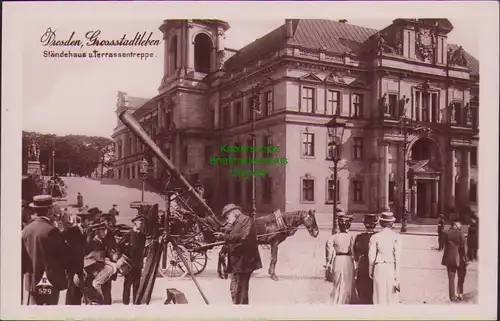 153030 AK Dresden 1909 Fotokarte Großstadtleben Ständehaus Terassentreppe