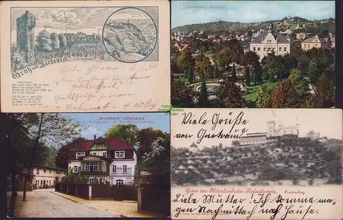 153043 4 AK Liebeneck bei  Cossebaude 1897 Grundmühle Lössnitzgrund Königsplatz