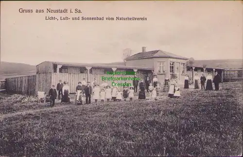 154544 AK Neustadt Sa. Licht-, Luft-, und Sonnenbad vom Naturheilverein um 1910