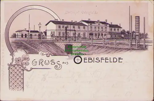 154541 AK Oebisfelde 1902 Litho Bahnhof