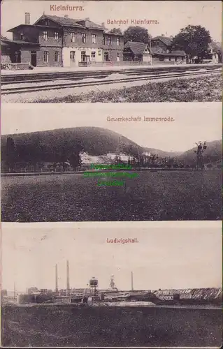 154538 AK Kleinfurra 1915 Bahnhof Gleisseite Gewerkschaft Immenrode Ludwigshall