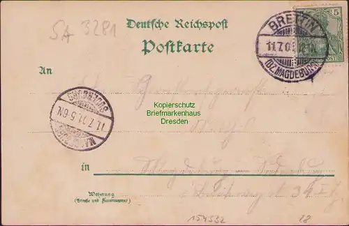 154532 AK Roßdorf Jerichow 1901 Litho Kirche Gasthof zur Einigkeit Mühle