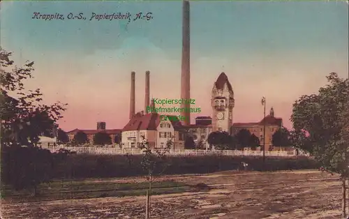 154525 AK Krapkowice Krappitz 1930 Papierfabrik A.G.