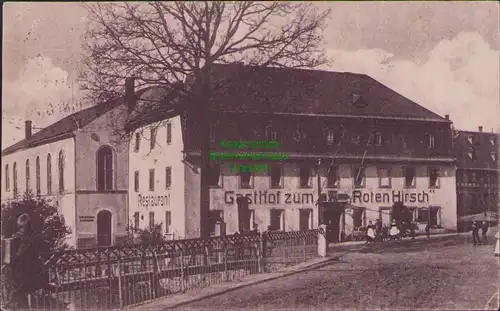 154520 AK Claußnitz 1920 Gasthof zum Roten Hirche Restaurant