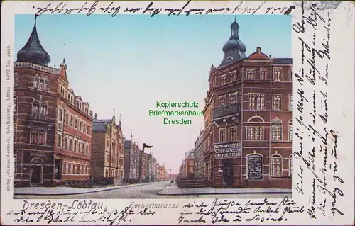 154503 AK Dresden Löbtau 1903 Herbertstr. Buchbinderei Papierhandlung Hientzsch