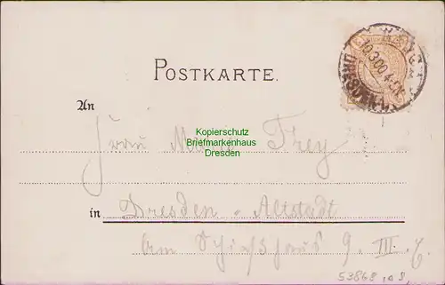 53868 AK Dresden Stadtpost Hansa 10.3.1900 A. Sockl