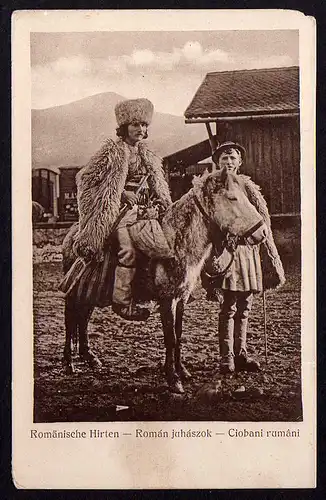 53807 AK Romänische Hirten Esel Ciobani rumani Marketendereiverwaltung 1916