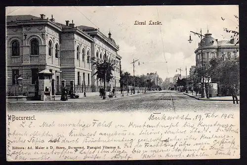 53782 AK Bucuresti Bukarest Liceul lazar 1902