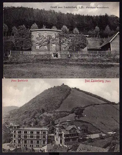 53759 2 AK Bad Lauterberg Harz 1914 Forsthaus Wiesenbeeck Haus Bartelsruh