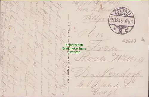 53629 AK Gruß Apfelweinschänke Zittau Eichgraben 1915