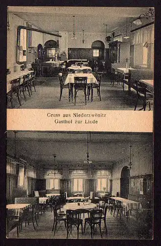 53620 AK Niederzwönitz Gasthof zur Linde Restaurant um 1920