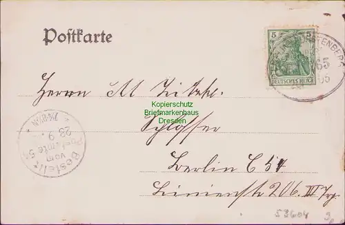 53604 AK Lychen Total Ansicht 1905 Schneidemühle Sägewerk Bahnpost