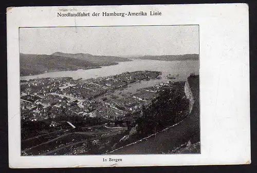 53593 AK Bergen Norwegen Norge Nordlandfahrt Hamburg Amerika Linie um 1905