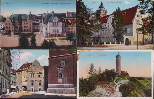 53554 4 AK Jena Universität 1912 Volkshaus Lesehalle Fuchsturm Burgkeller