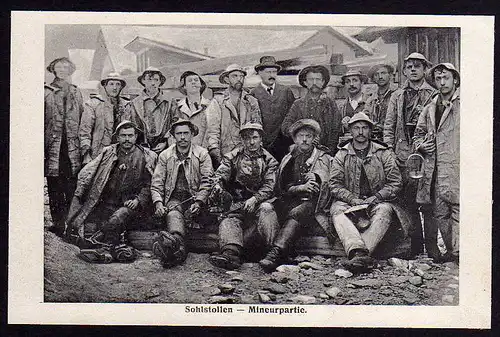 53535 AK Sohlstollen Mineurpartie Bergbau Tunnelbau um 1900