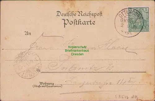 53516 Litho Ottendorf Okrilla Gasthof zum Schwarzen Ross Litho 1901