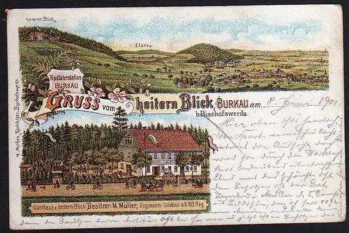 53514 AK Burkau 1901 Bischofswerda Gasthaus z. heitern Blick