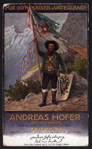 53498 AK Andreas Hofer Obercommandant Tirol 1809 um 1920