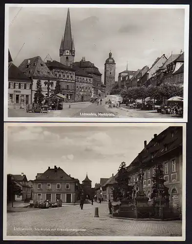 53352 2 AK Lichtenfels (Oberfranken) Markt Kreuzigungsgruppe Kirche um 1930