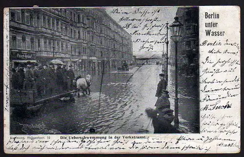 53321 AK Berlin unter Wasser Yorkstraße Hochwasser 1902