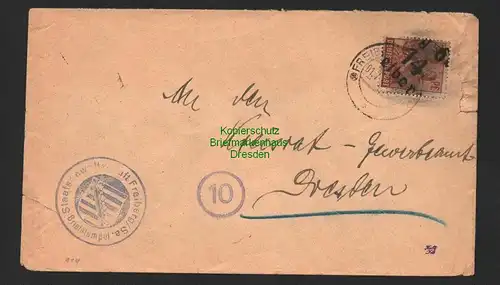 h4111 SBZ Bezirkshandstempel Bezirk 14 Brief Freiberg Staatsanwaltschaft an