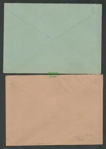 B6090 2x Brief SBZ Gebühr bezahlt 1945 Neuhausen Erzgeb. an Finanzamt Sayda