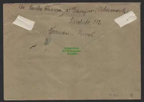 B14341 SBZ Brief Berlin Notstempel Gramzow Uckermark um 1945 1946