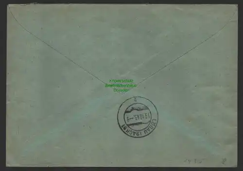 B14325 SBZ Ostsachsen R-Brief Einschreiben Notstempel Schönbach über Löbau 1945