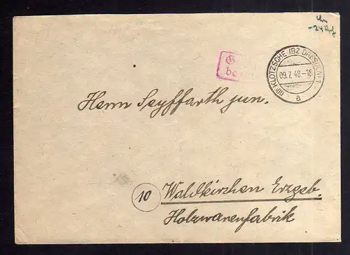 B1934 Brief SBZ Gebühr bezahlt 1948 Währungsreform Klotzsche Bz. Dresden