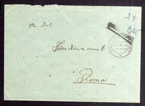 B1972 Brief SBZ Gebühr bezahlt 1948 Währungsreform Stadt Wehlen Kr. Pirna an Fin
