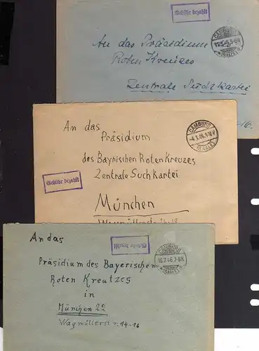 B2003 3x Brief SBZ Gebühr bezahlt 1946 Camburg Wonnitz Münchengosserstädt Bayr.