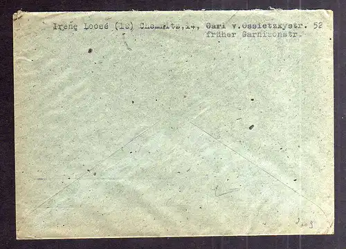 B2009 Brief SBZ Gebühr bezahlt 1946 Chemnitz Bayr. Rotes Kreuz München