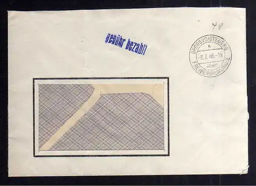 B1914 Brief SBZ Gebühr bezahlt 1948 Währungsreform Grossvoigtsberg über Freiberg