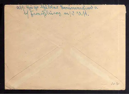 B2057 Brief SBZ Gebühr bezahlt 1946 Freyburg Unstrut Bayr. Rotes Kreuz Suchkarte