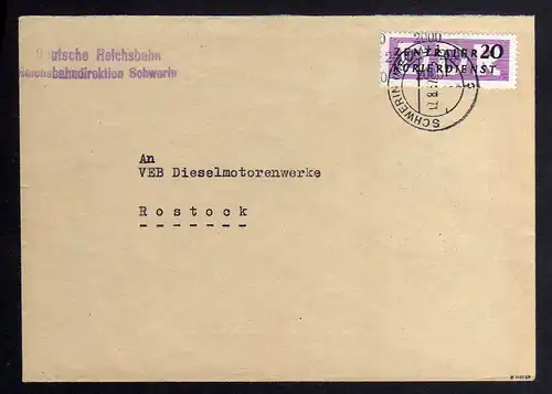 B1848 DDR ZKD 11 Kontrollnummer 2000 Brief Schwerin geprüft BPP Deutsche Reichsb