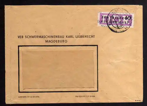 B1887 DDR ZKD 12 Kontrollnummer 7000 Brief Magdeburg geprüft BPP VEB Schwermasch